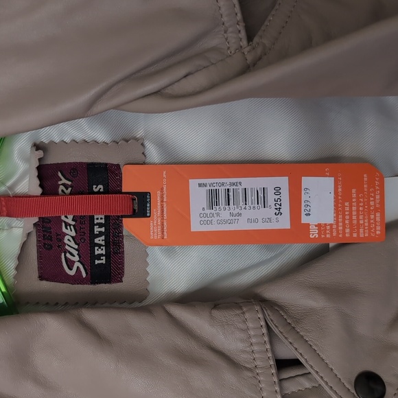 Superdry mini victory biker leather jacket - Picture 3 of 8